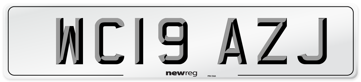 WC19 AZJ Number Plate from New Reg